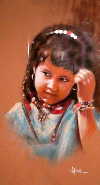 Peintures Artistiques Orientalistes    1 - Page 4 Petite-fille-touareg