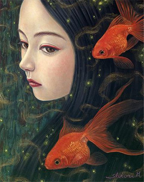 [•₪ لـوحـ ــــات للفنان ₪ Shiori Matsumoto , Japanese•] Goldfish