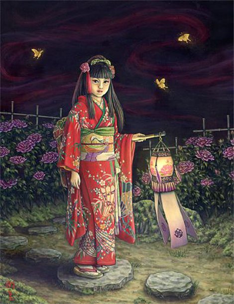 [•₪ لـوحـ ــــات للفنان ₪ Shiori Matsumoto , Japanese•] Peony-lantern