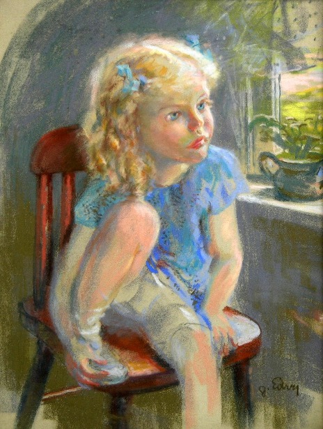 Blonde Girl Sitting In A Chair