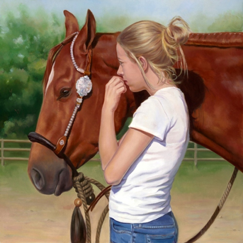 لوحات تشكيلية للفنان الامريكي Jane Bradley Secrets-girl-and-horse