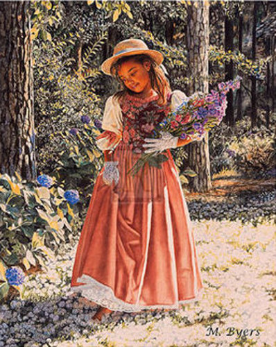 لـوحـ ــــات للفنان ₪Melinda Byers American Girl-carrying-flowers