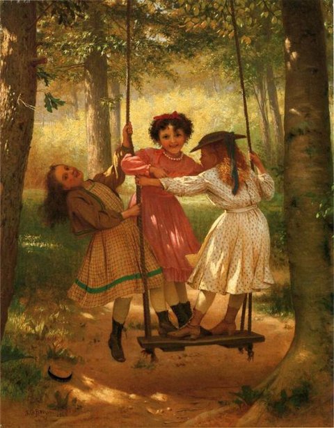 Three Girls On A Swing - The Three Tomboys